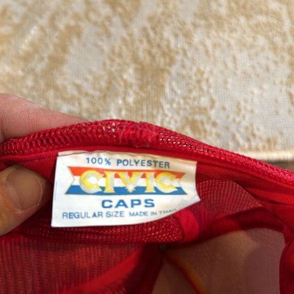 Vintage VOYAGER Trucker Red Snapback "Around The World" Flight Cap Hat 1984 - Picture 6 of 8